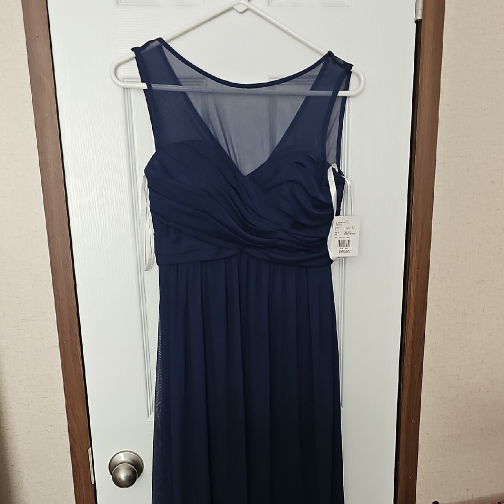 David's Bridal Blue Bridesmaid Elegant Timeless Design